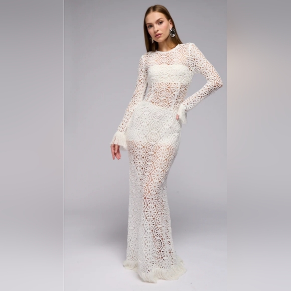 AKIRA Dresses & Skirts - Maxi dress with fringe